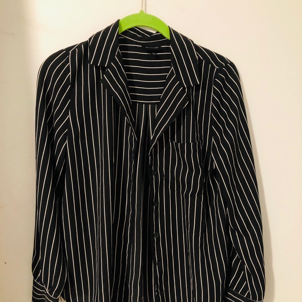 who what wear black n white stripe blouse